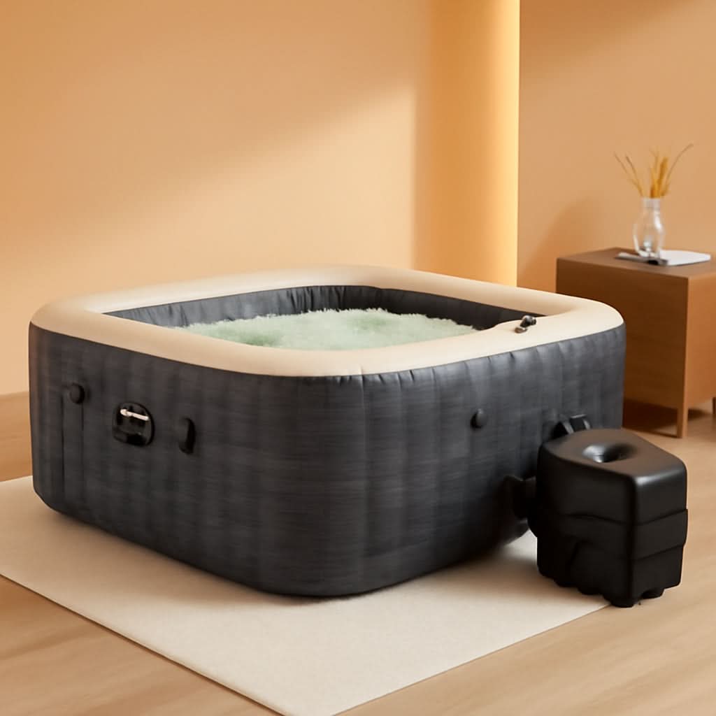 Greystone Deluxe 4 Person Inflatable Hot Tub With Wireless