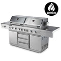 NNEMB 9 Burner BBQ Grill Outdoor Barbeque Gas Stainless Steel Kitchen