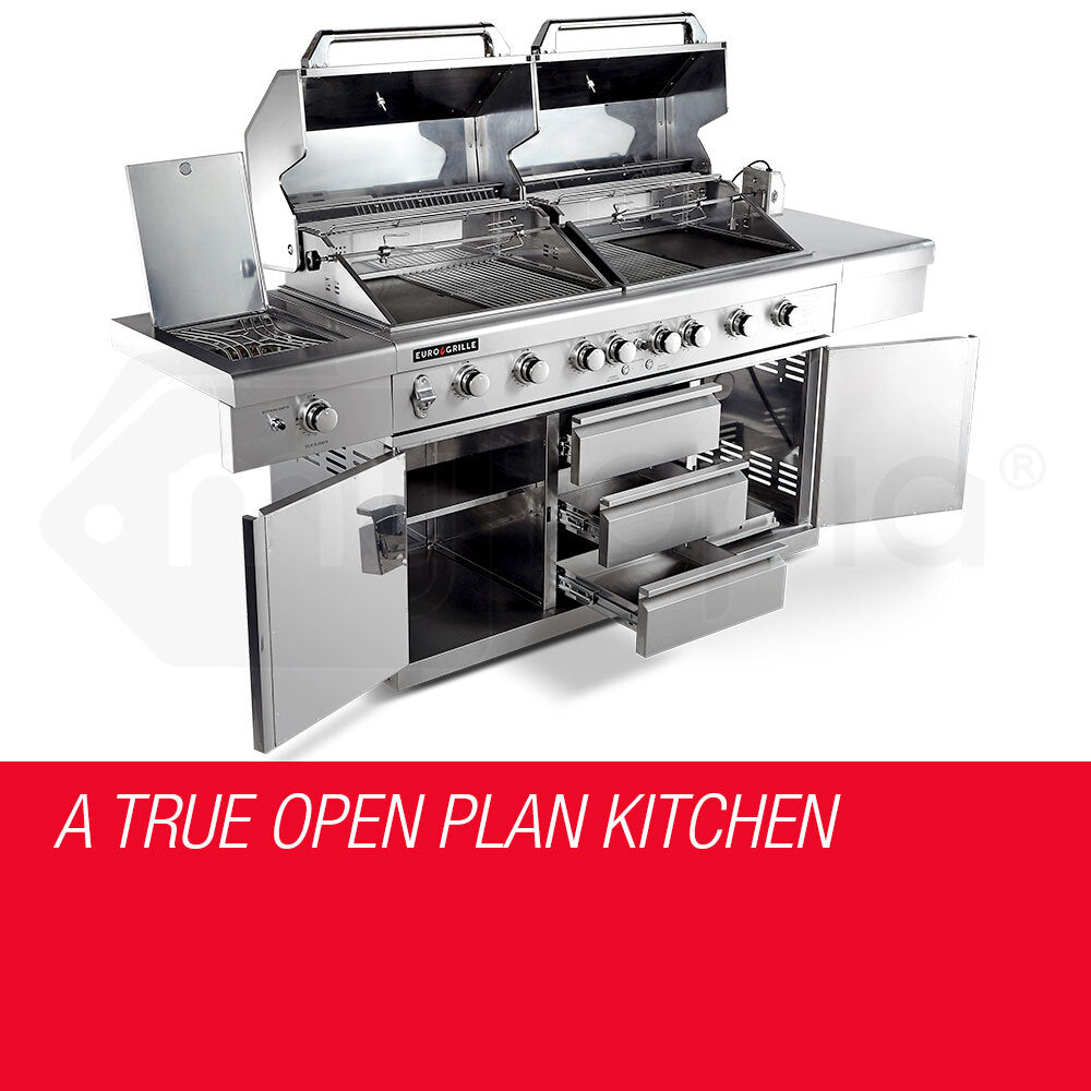 NNEMB 9 Burner BBQ Grill Outdoor Barbeque Gas Stainless Steel Kitchen