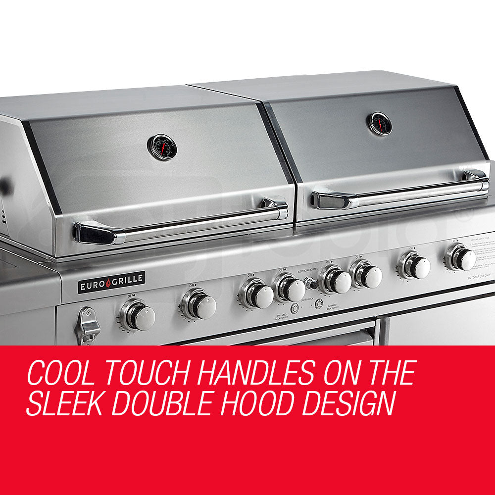 NNEMB 9 Burner BBQ Grill Outdoor Barbeque Gas Stainless Steel Kitchen