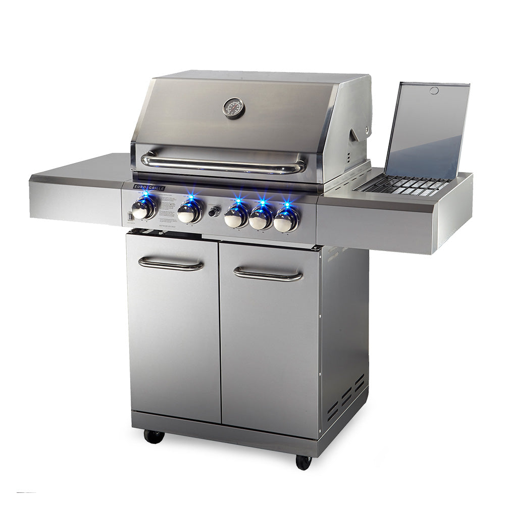 NNEMB 5 Burner BBQ Outdoor Barbeque Grill Gas Stainless Steel Kitchen