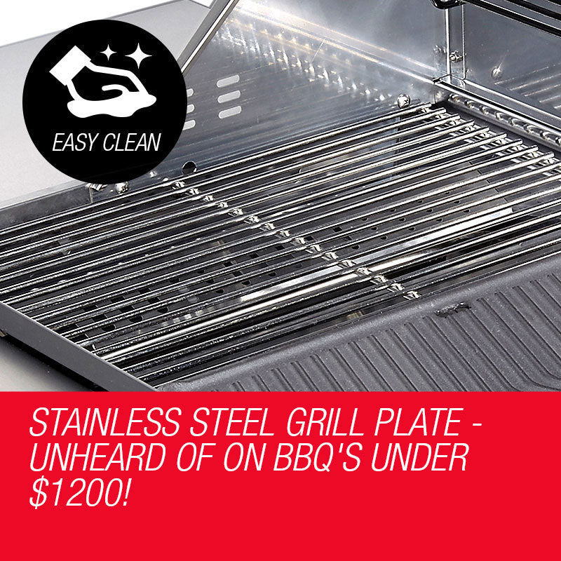 NNEMB 5 Burner BBQ Outdoor Barbeque Grill Gas Stainless Steel Kitchen