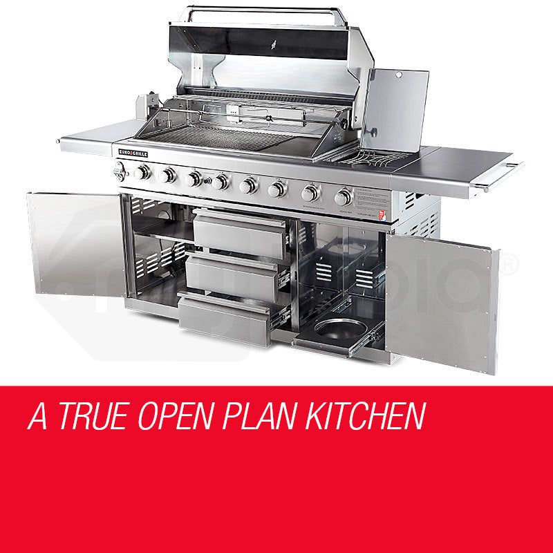NNEMB 8 Burner BBQ Outdoor Barbeque Gas Stainless Steel Kitchen