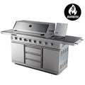 NNEMB 8 Burner BBQ Outdoor Barbeque Gas Stainless Steel Kitchen