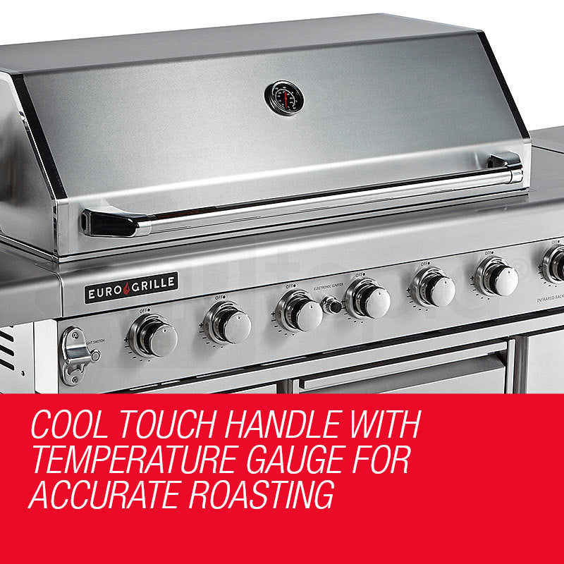NNEMB 8 Burner BBQ Outdoor Barbeque Gas Stainless Steel Kitchen