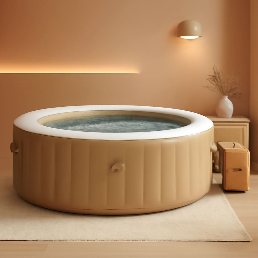 6 Person Inflatable Hot Tub With 140 Bubble Jets Spa