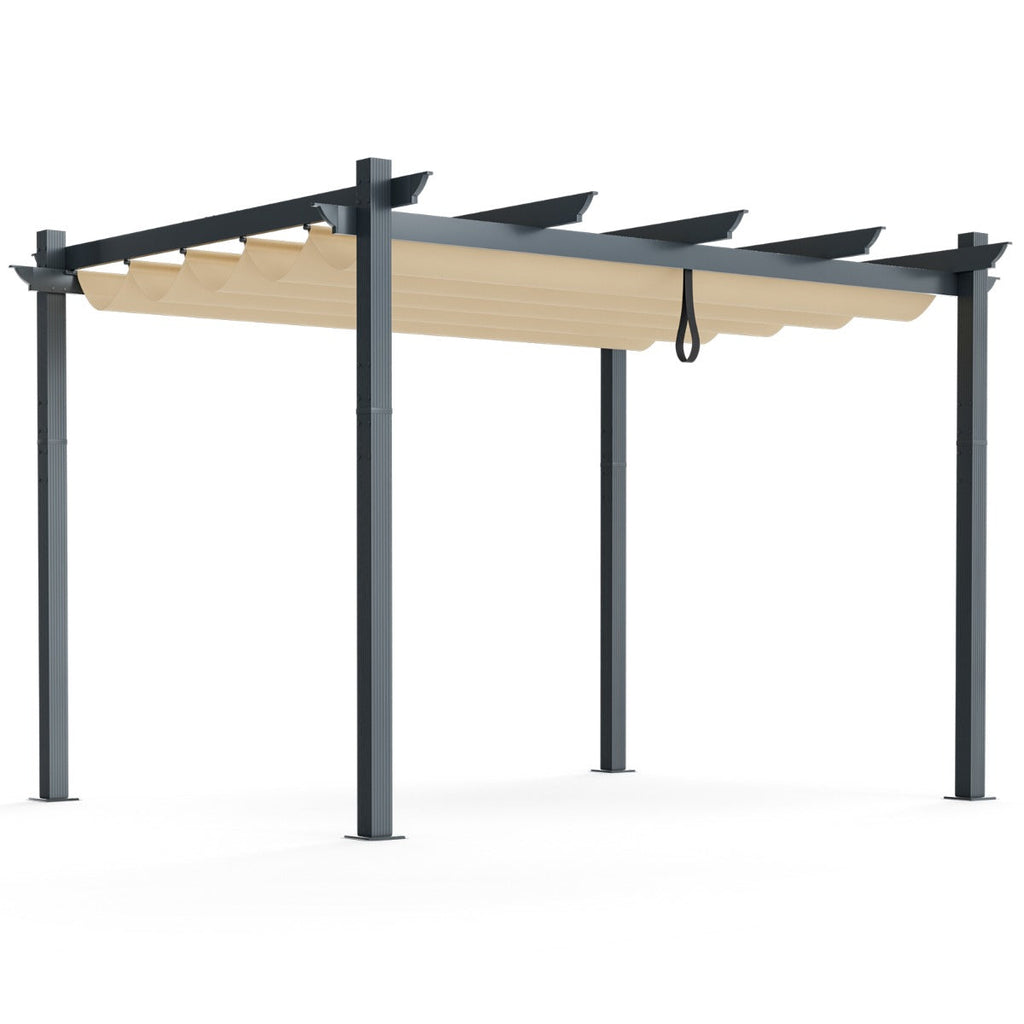 NNECW Outdoor Retractable Pergola with Retractable Canopy Cover for Garden